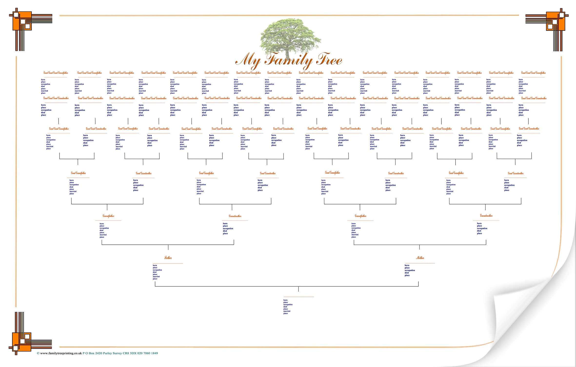 Best Photos Of Blank Family Tree Chart Template – Large Within Blank Tree Diagram Template