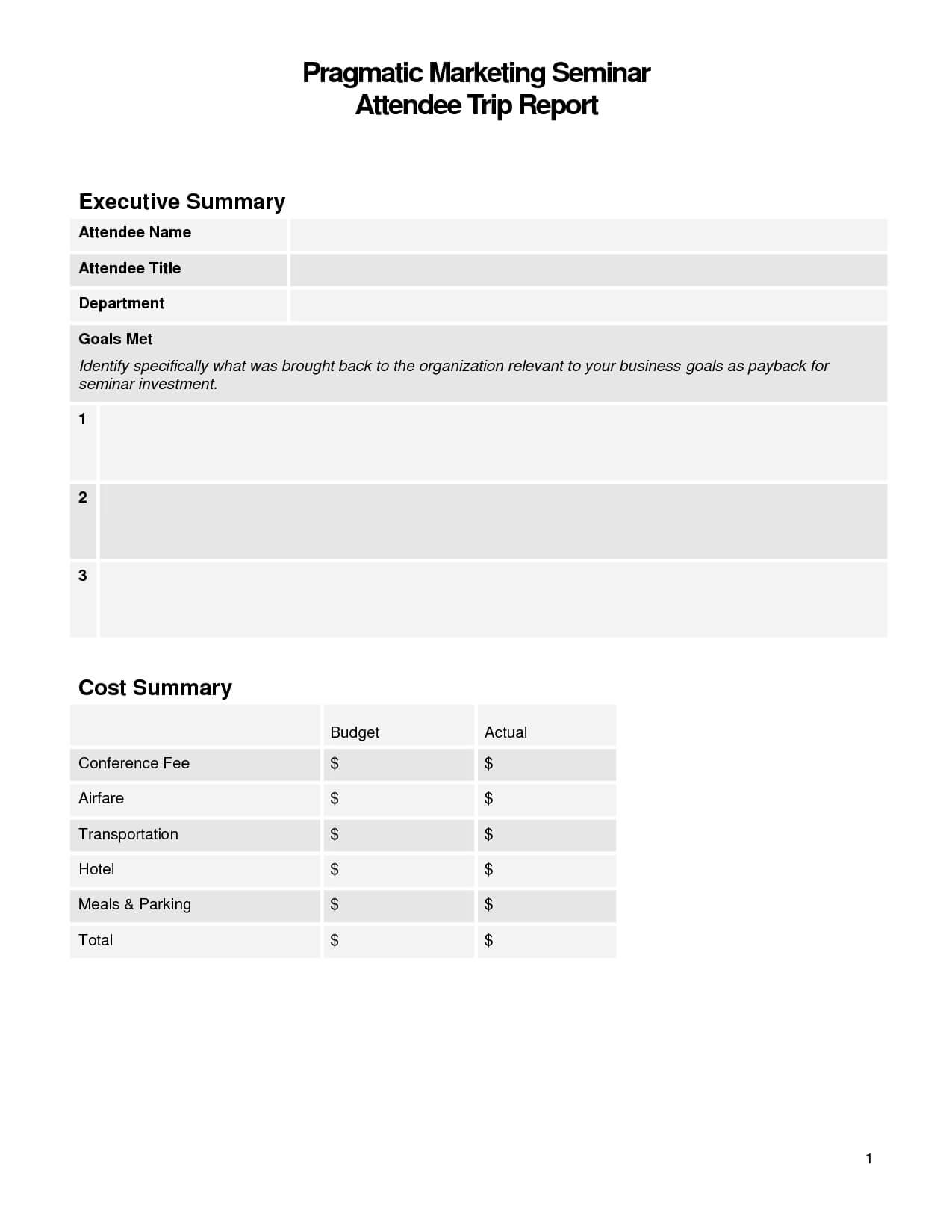 Best Photos Of Business Trip Summary Report Template In Conference Summary Report Template