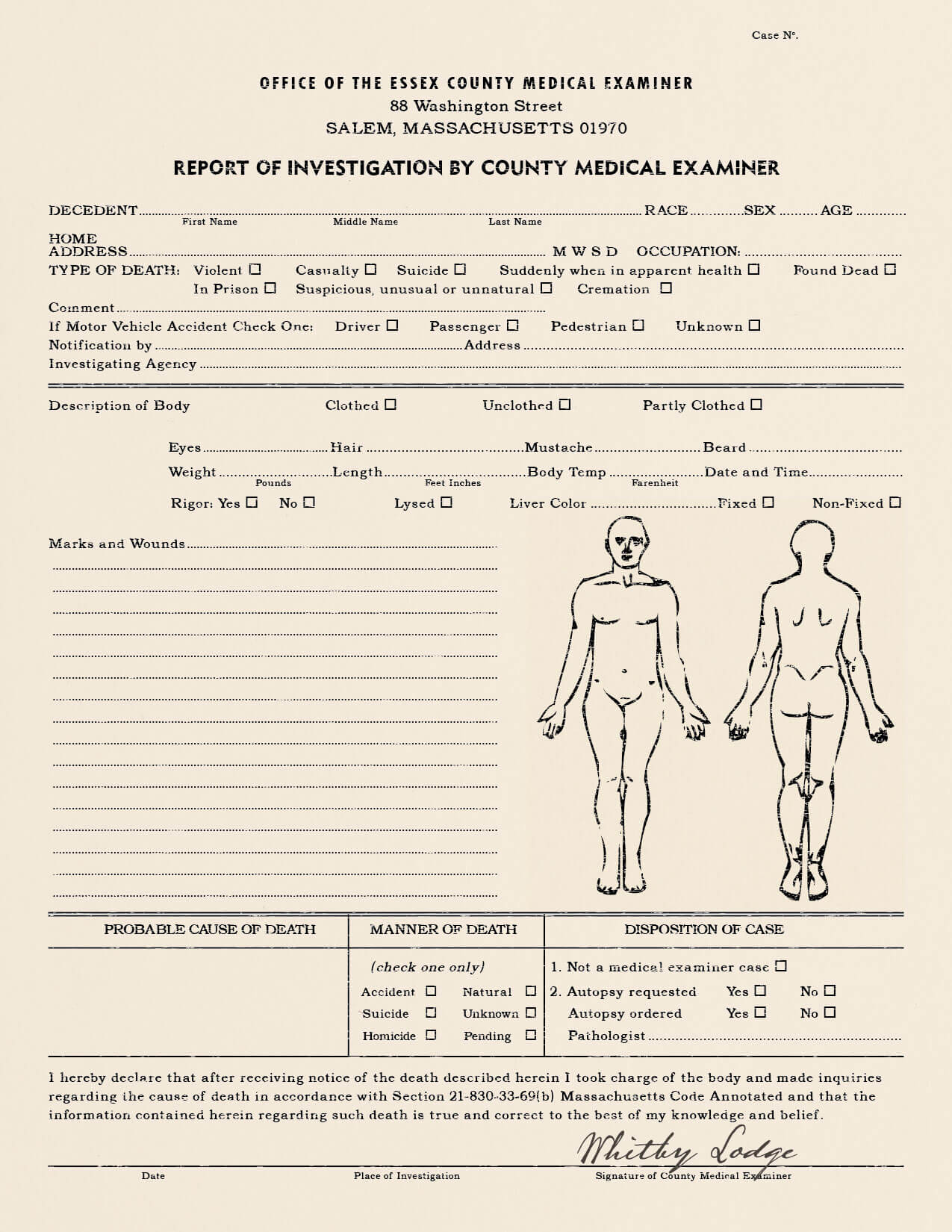Best Photos Of Coroner's Report Template – Blank Autopsy For Coroner's Report Template