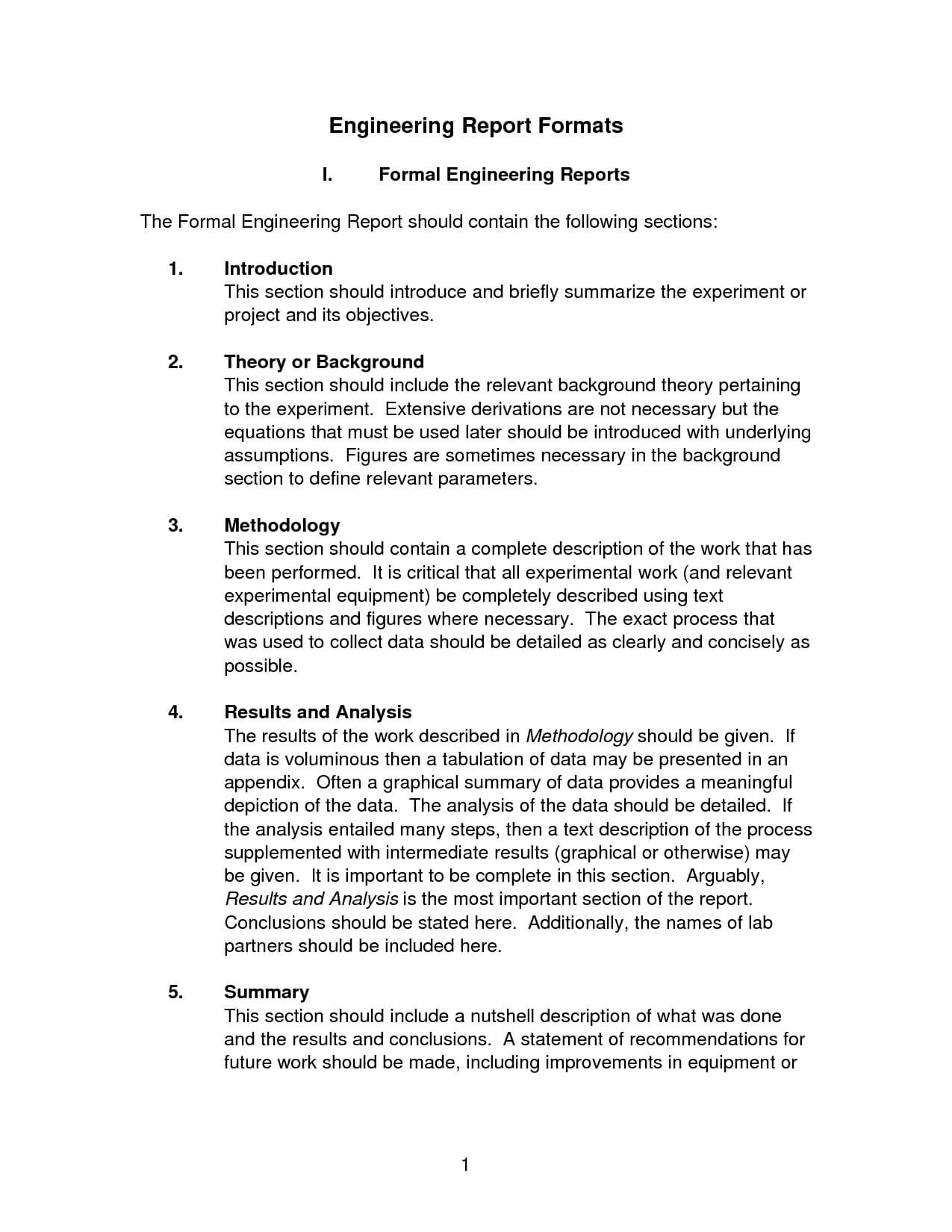 Best Photos Of Engineering Report Examples – Engineering Lab In Engineering Lab Report Template