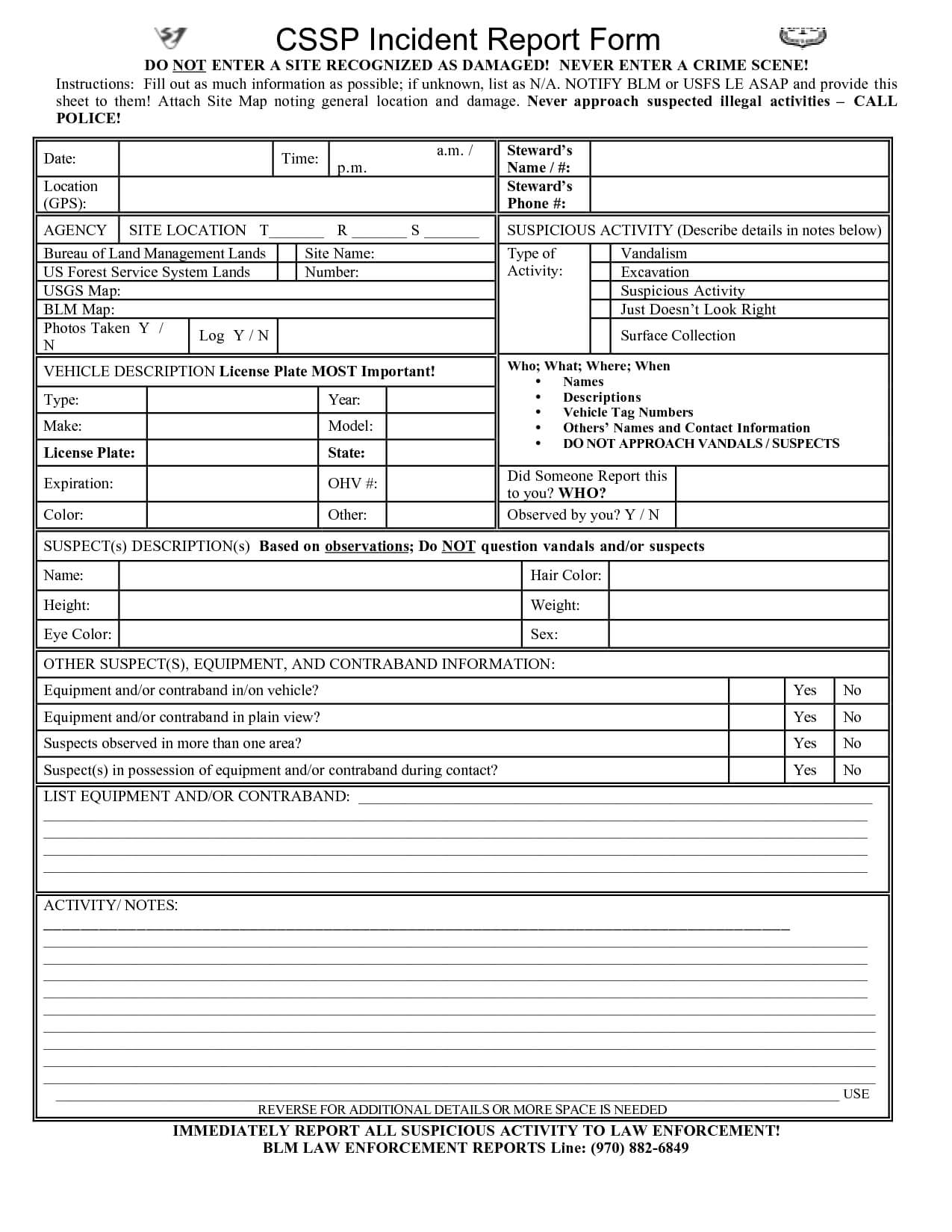 Best Photos Of Generic Police Report Forms – Medical Within Crime Scene Report Template