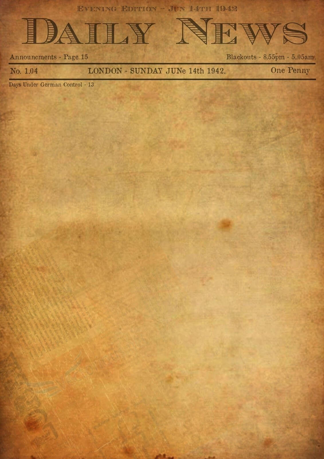Best Photos Of Old Newspaper Template - Editable Old With Blank Old Newspaper Template