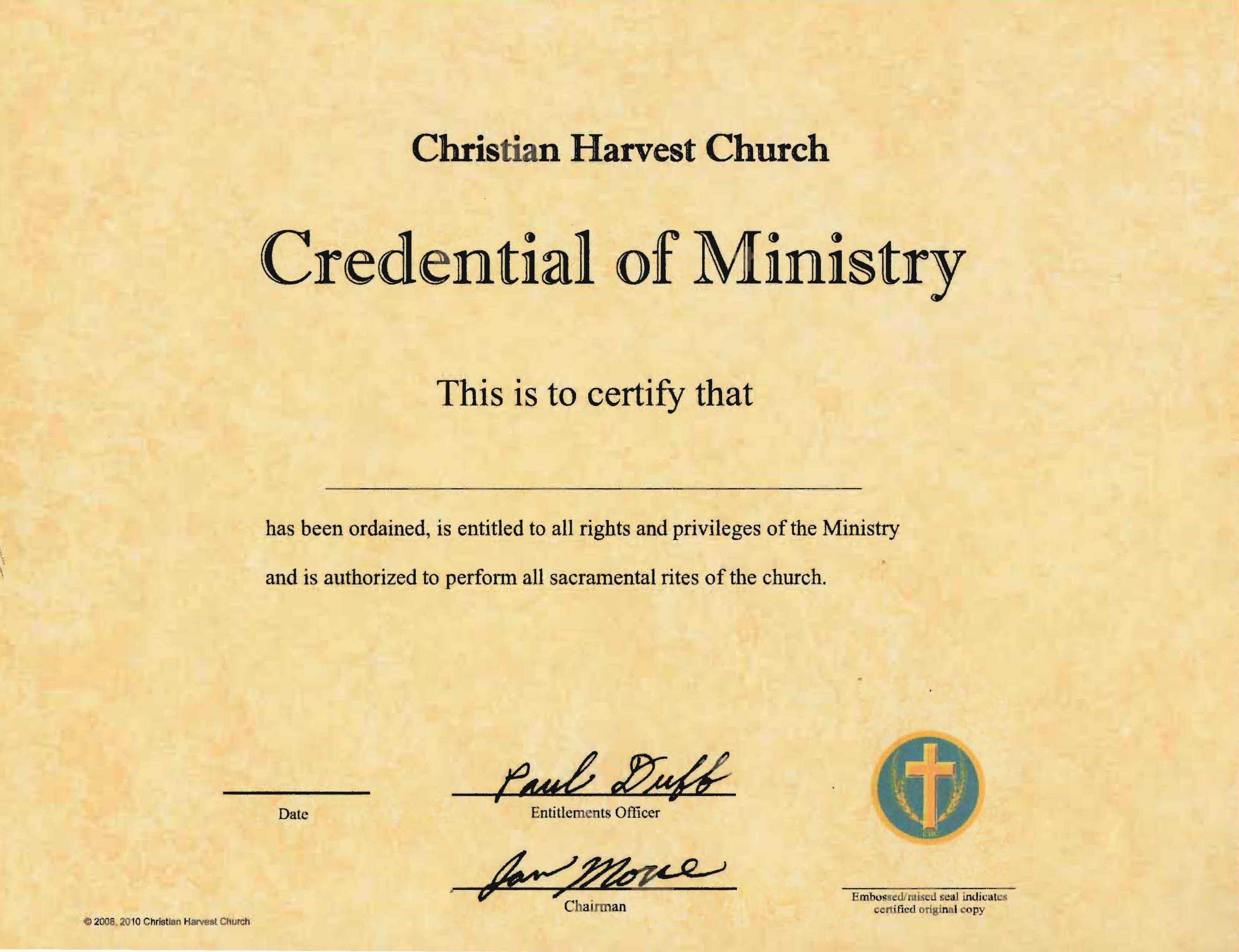 Best Photos Of Ordination Papers Template – Bishop For Certificate Of Ordination Template