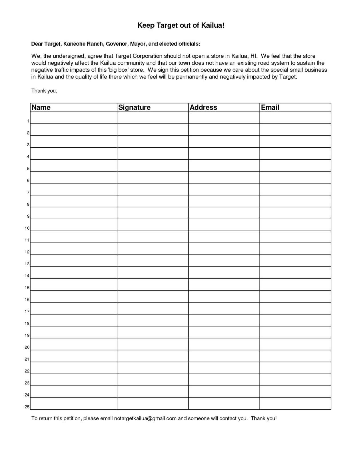 Best Photos Of Petition Template For Word – Free Signature Throughout Blank Petition Template
