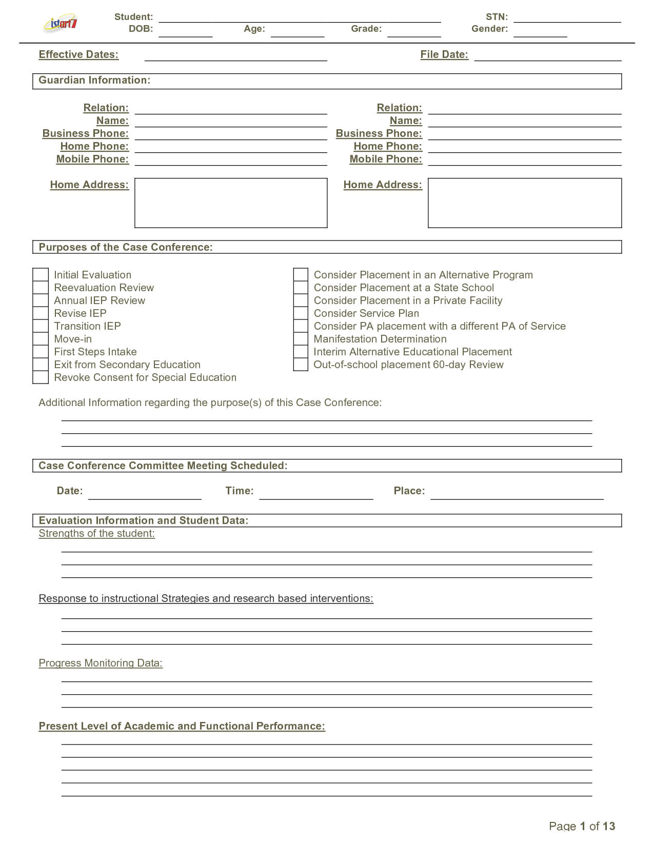 Best Photos Of Printable Iep Form – Blank Iep Form Template For Blank Iep Template