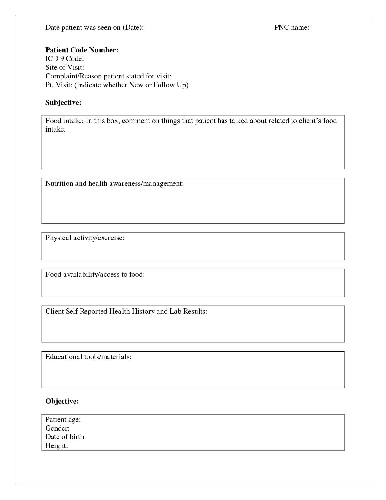 Best Photos Of Printable Soap Note Forms – Massage Soap Note Intended For Blank Soap Note Template