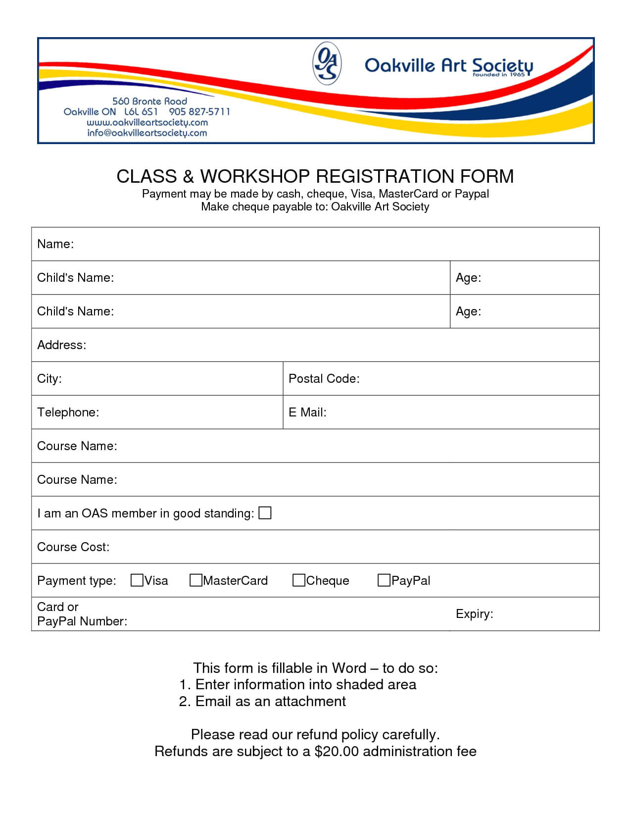 Best Photos Of Registration Form Template Word – Free For School Registration Form Template Word