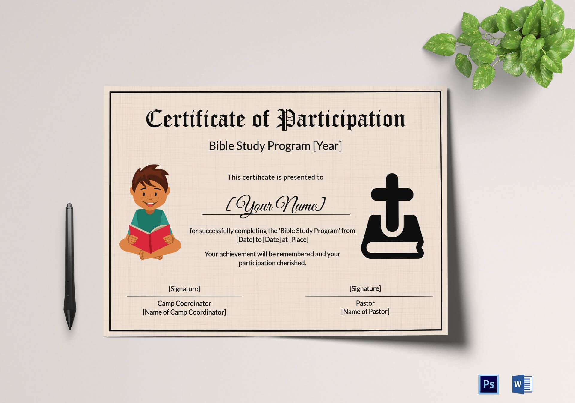 Bible Prophecy Program Certificate For Kids Template For Christian Certificate Template