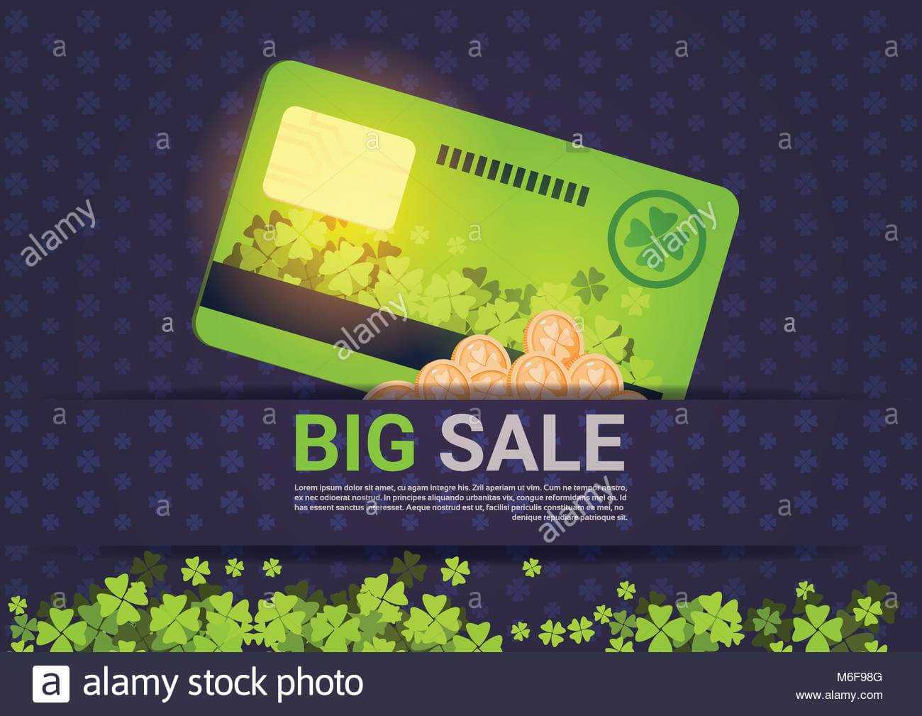 Big Sale For St. Patrick Day Holiday Poster Template Credit Regarding Credit Card Templates For Sale