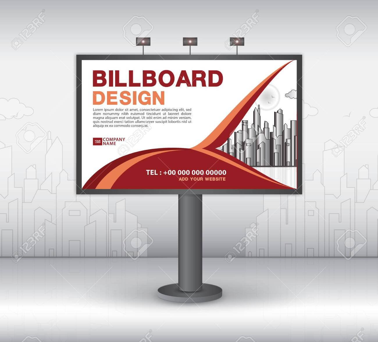 Billboard Banner Template Vector Design, Advertisement, Realistic.. Inside Outdoor Banner Template