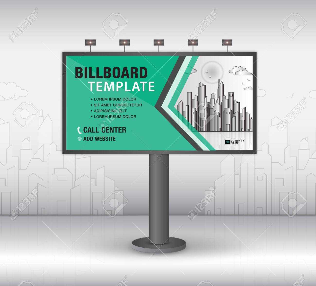 Billboard Design Vector, Banner Template, Advertisement, Realistic.. Inside Outdoor Banner Template