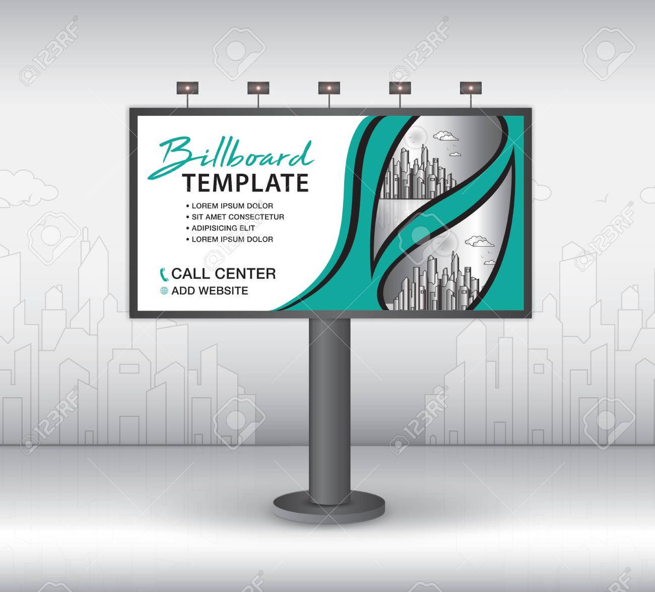 Billboard Design Vector, Banner Template, Advertisement, Realistic.. Regarding Outdoor Banner Template