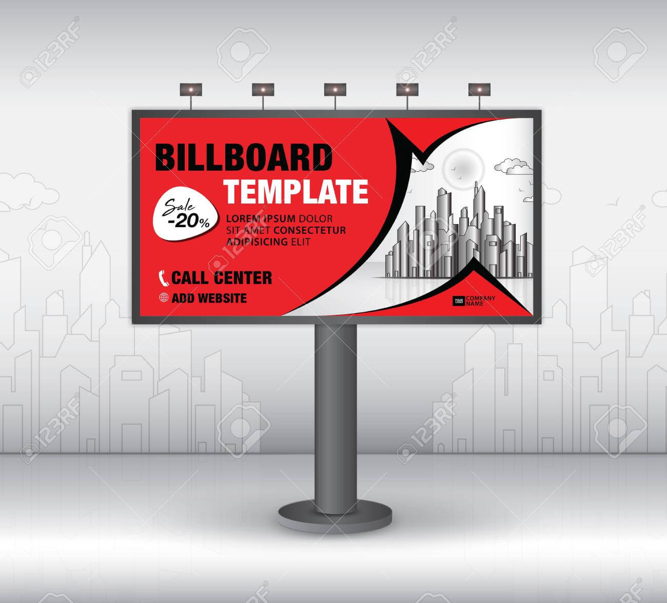 Billboard Design Vector, Banner Template, Advertisement, Realistic.. Throughout Outdoor Banner Template