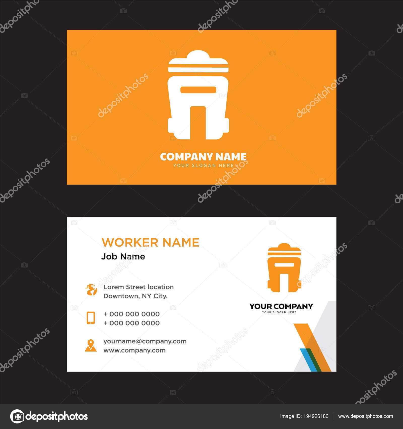 Bin Business Card Design — Stock Vector © Vector Best #194926186 With Regard To Bin Card Template