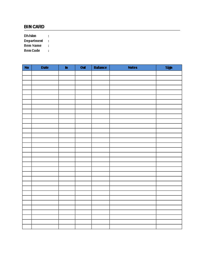 Bin Card – Are You Managing A Warehouse And Like To With Regard To Bin Card Template