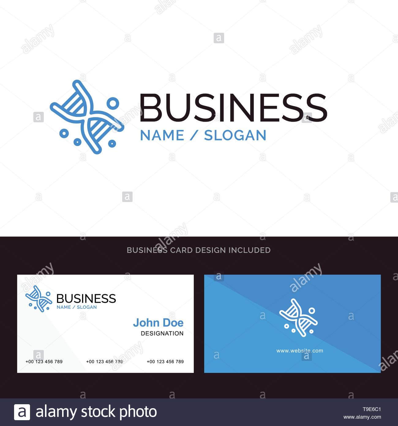 Bio, Dna, Genetics, Technology Blue Business Logo And Inside Bio Card Template
