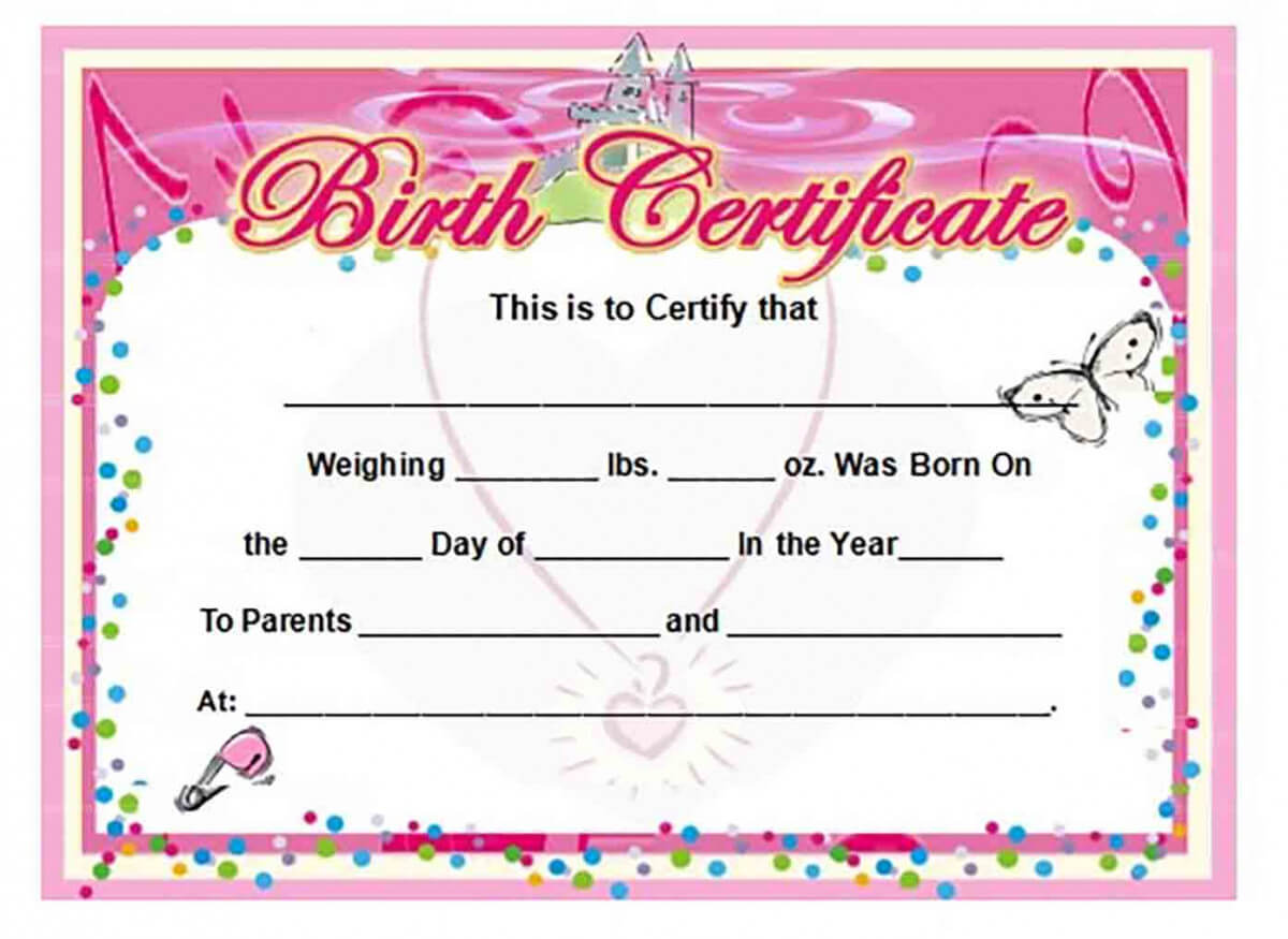 Birth Certificate Template And To Make It Awesome To Read Intended For Girl Birth Certificate Template