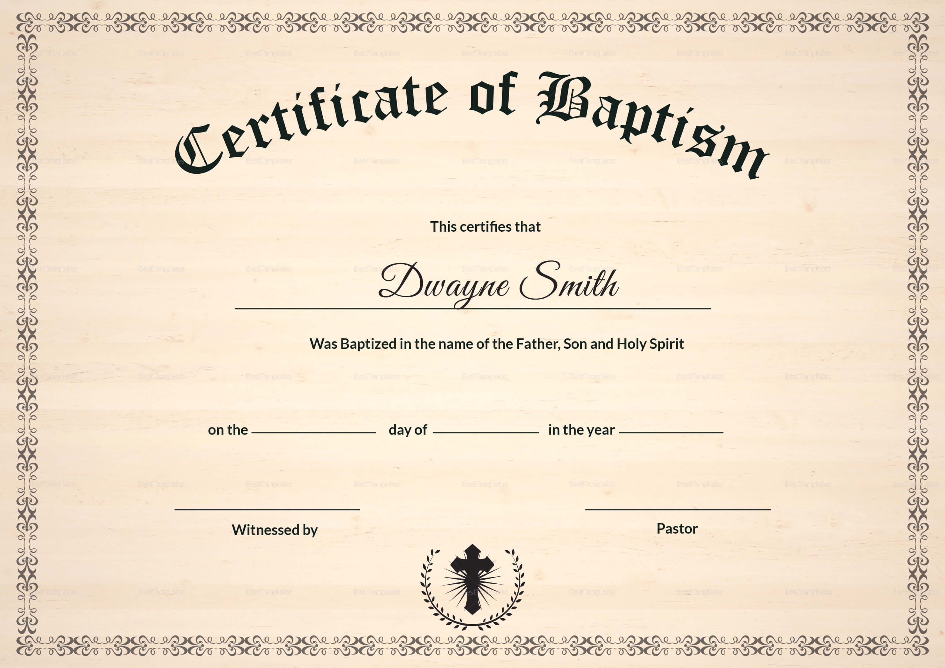 Birth Certificate With Baby Footprints Baby Certificate Throughout Roman Catholic Baptism Certificate Template