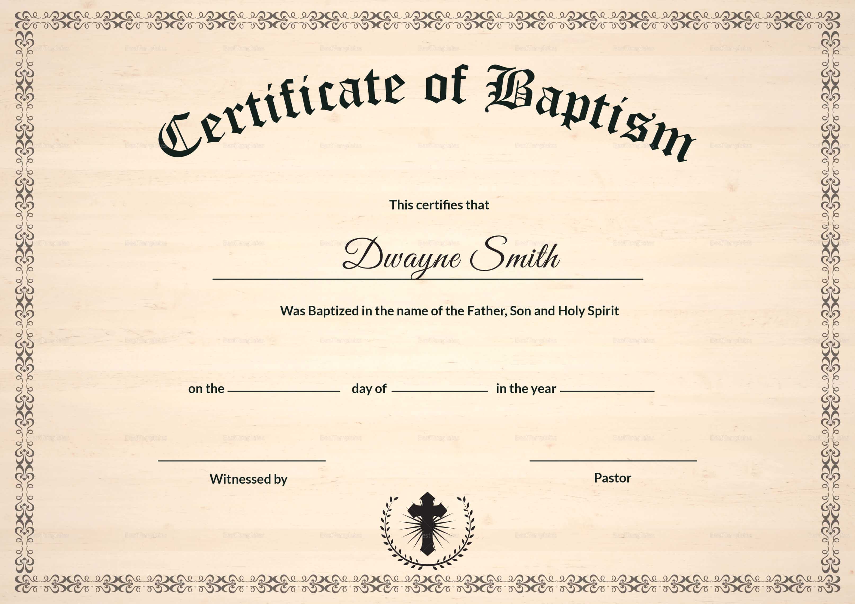 Birth Certificate With Baby Footprints Baby Certificate Throughout Roman Catholic Baptism Certificate Template