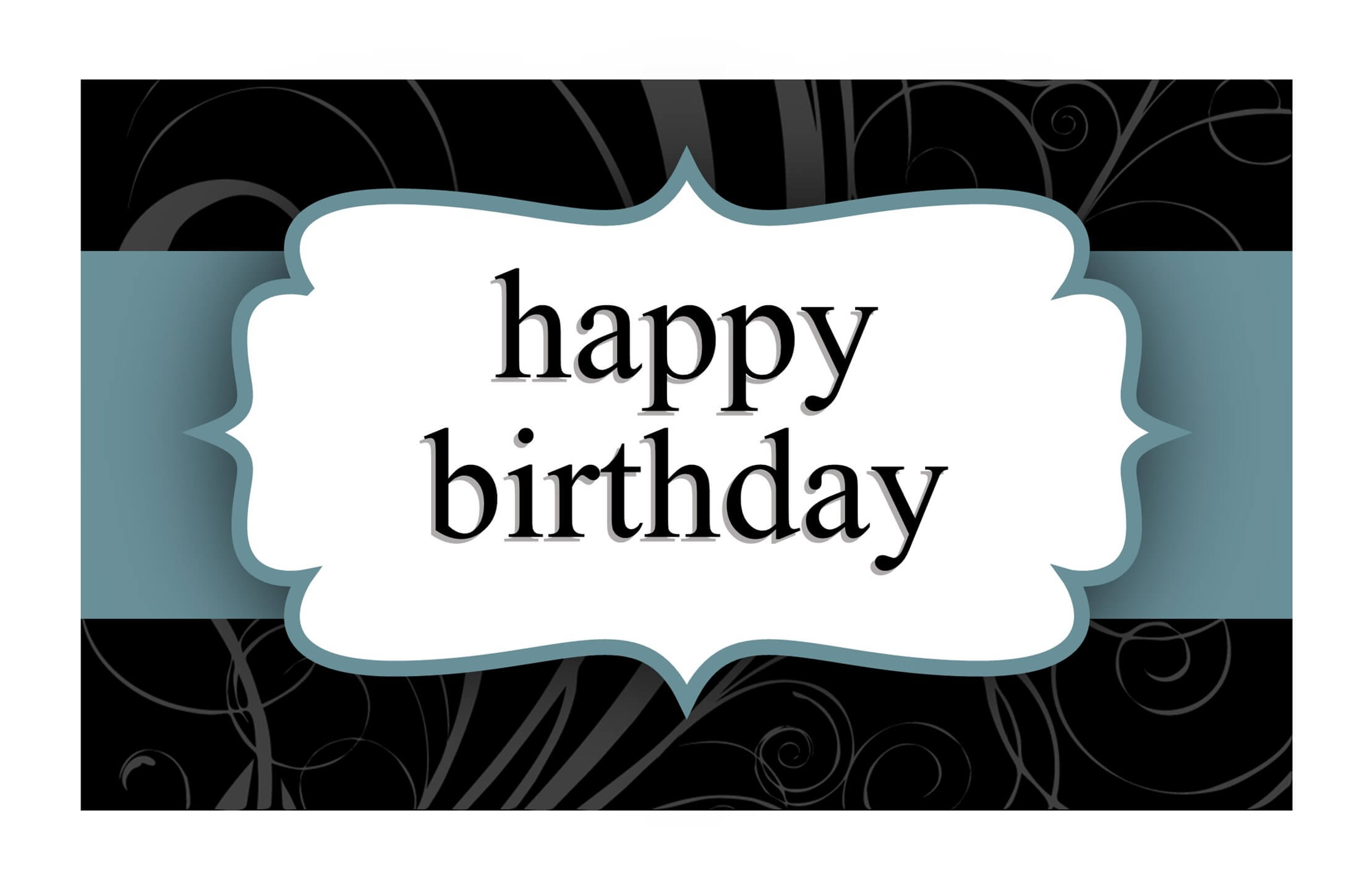 Birthday Card (Blue Ribbon Design, Half Fold) Within Half Fold Greeting Card Template Word