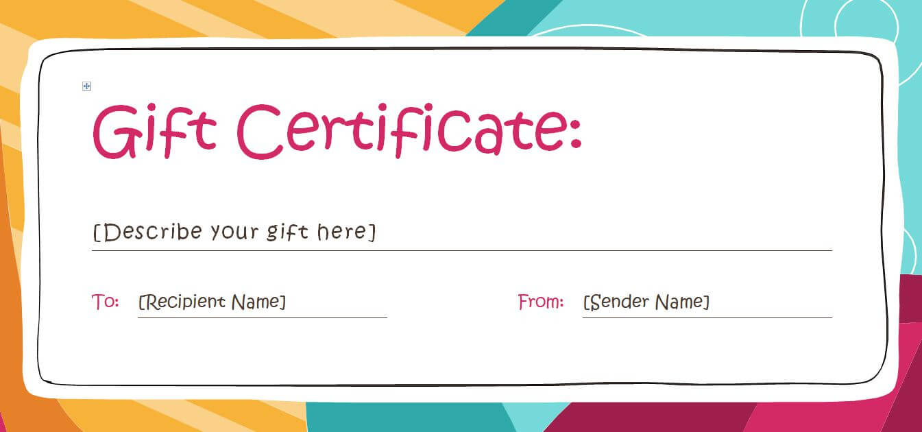Birthday Gift Certificate Template Free Printable In Custom Gift Certificate Template