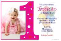 Birthday Party : First Birthday Invitations - Card in First Birthday Invitation Card Template