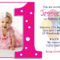 Birthday Party : First Birthday Invitations - Card in First Birthday Invitation Card Template