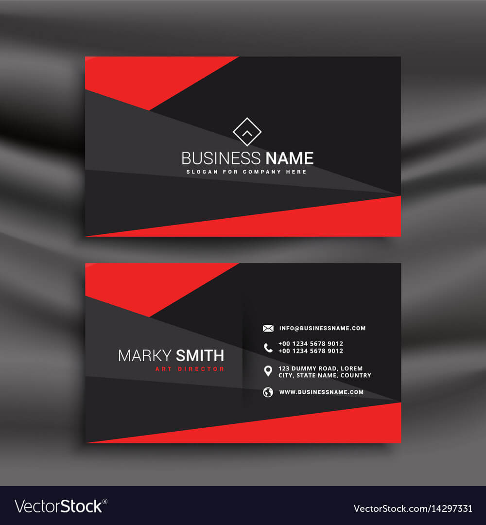 Black And Red Business Card Template With Intended For Buisness Card Templates