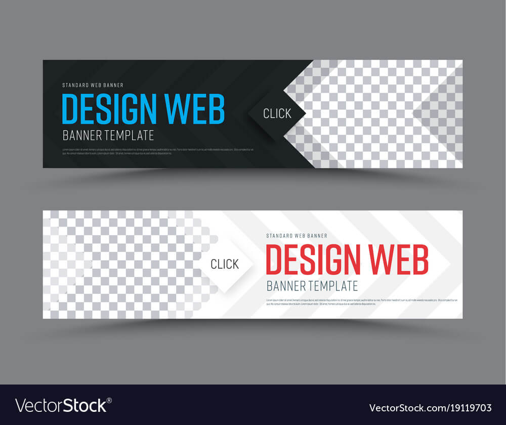 Black And White Horizontal Web Banner Template With Regard To Website Banner Templates Free Download