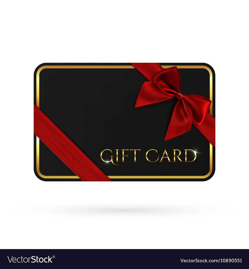 Black Gift Card Template With Red Ribbon And A Bow For Gift Card Template Illustrator