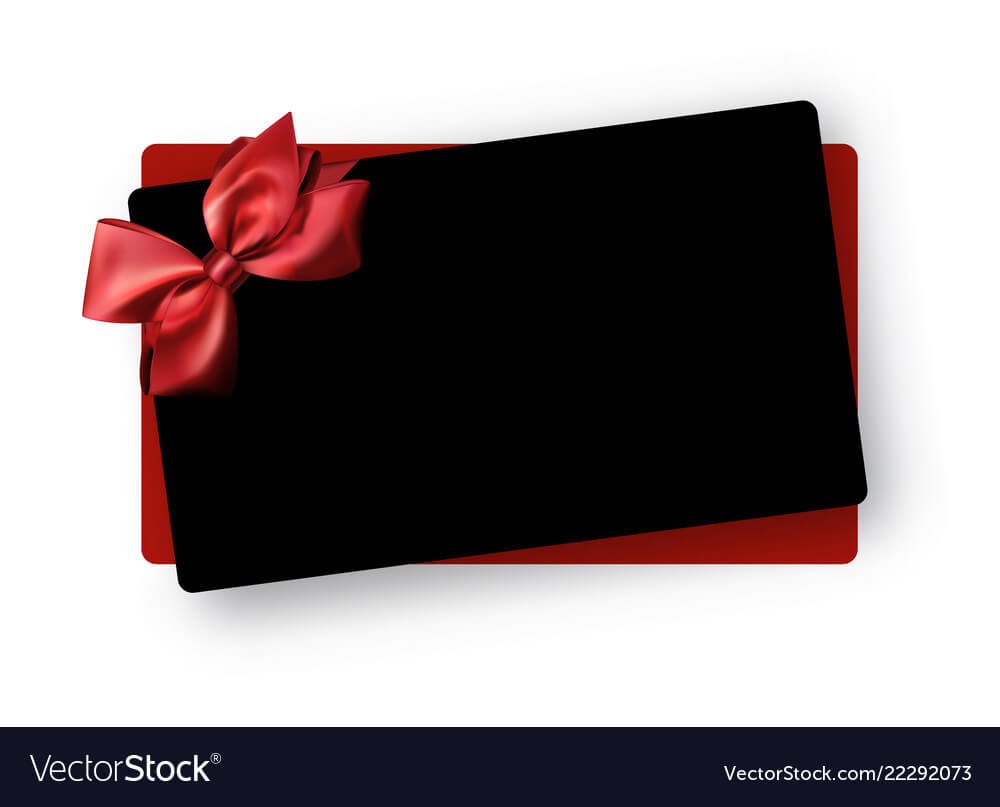 Black Greeting Or Gift Card Template With Red With Regard To Present Card Template