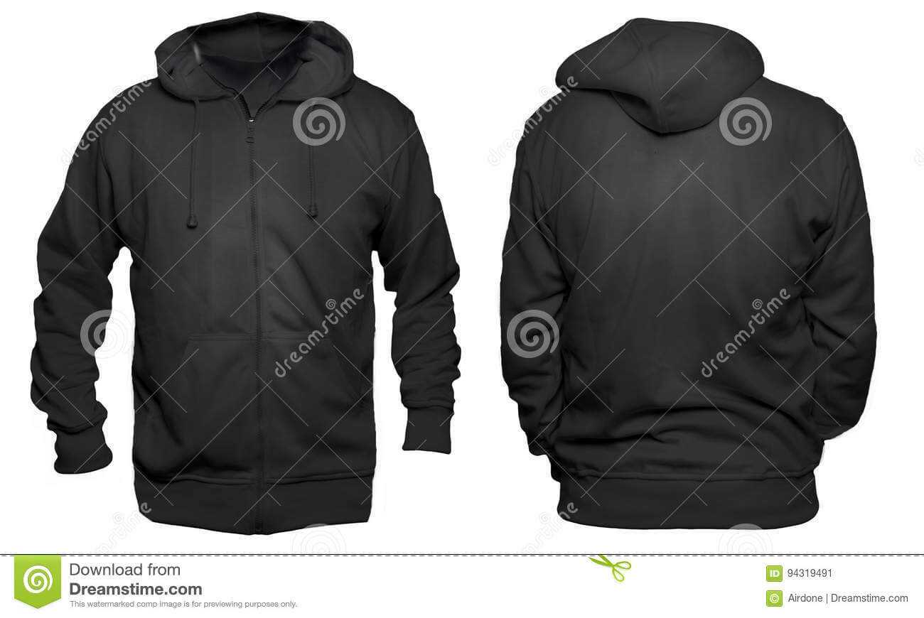 Black Hoodie Mock Up Stock Image. Image Of Casual, Cotton Pertaining To Blank Black Hoodie Template