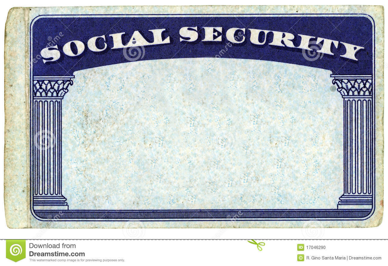 Blank American Social Security Card Stock Photo - Image Of Within Blank Social Security Card Template Download