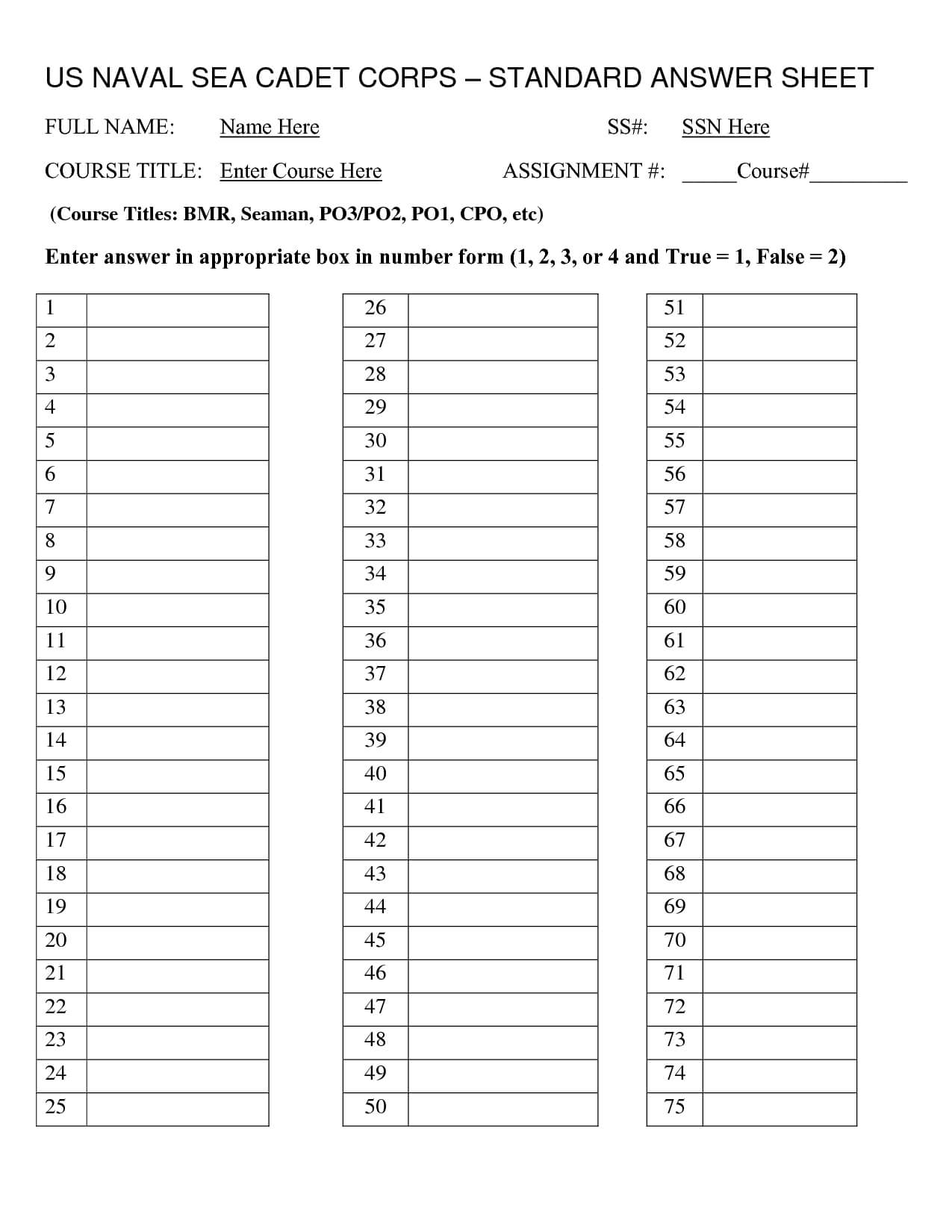 Blank Answer Sheet – Major.magdalene Project With Regard To Blank Answer Sheet Template 1 100