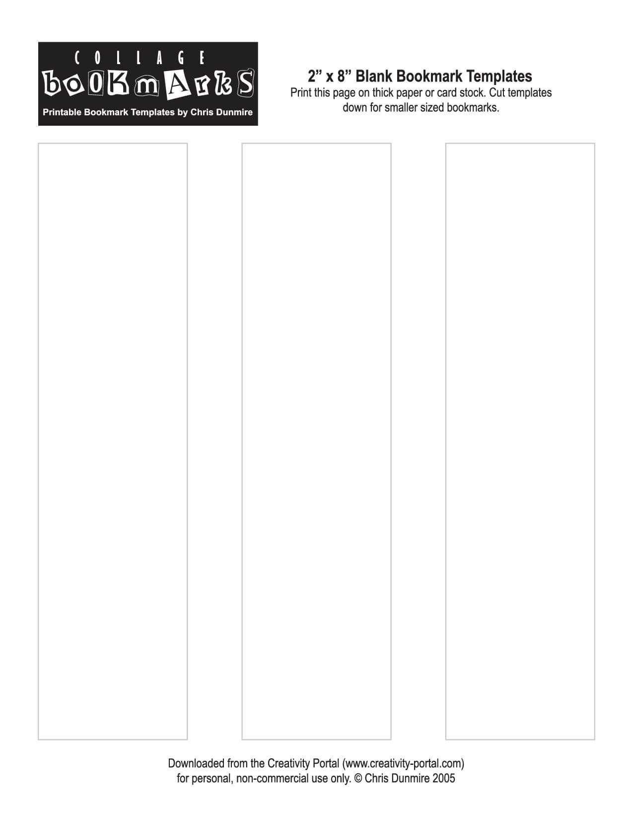 Blank Bookmark Template Printable | Literacy | Bookmark With Regard To Free Blank Bookmark Templates To Print