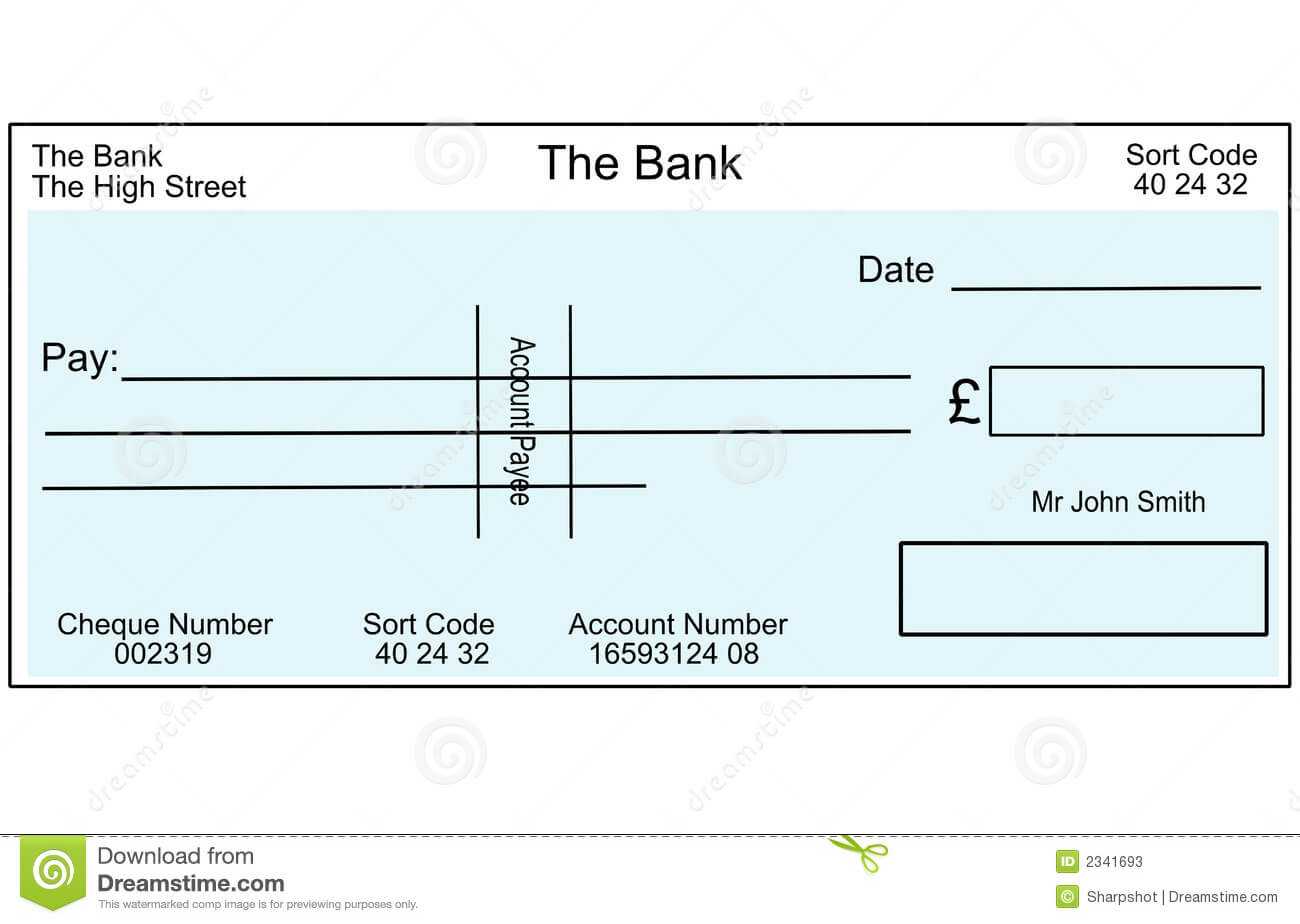 Blank British Cheque Stock Illustration. Illustration Of In Intended For Large Blank Cheque Template