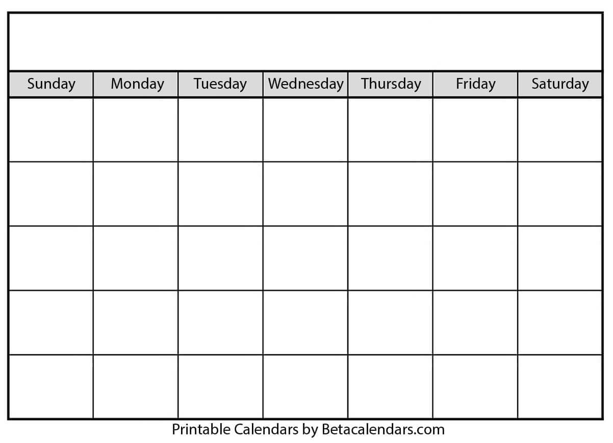 Blank Calendar – Beta Calendars With Regard To Blank Calander Template