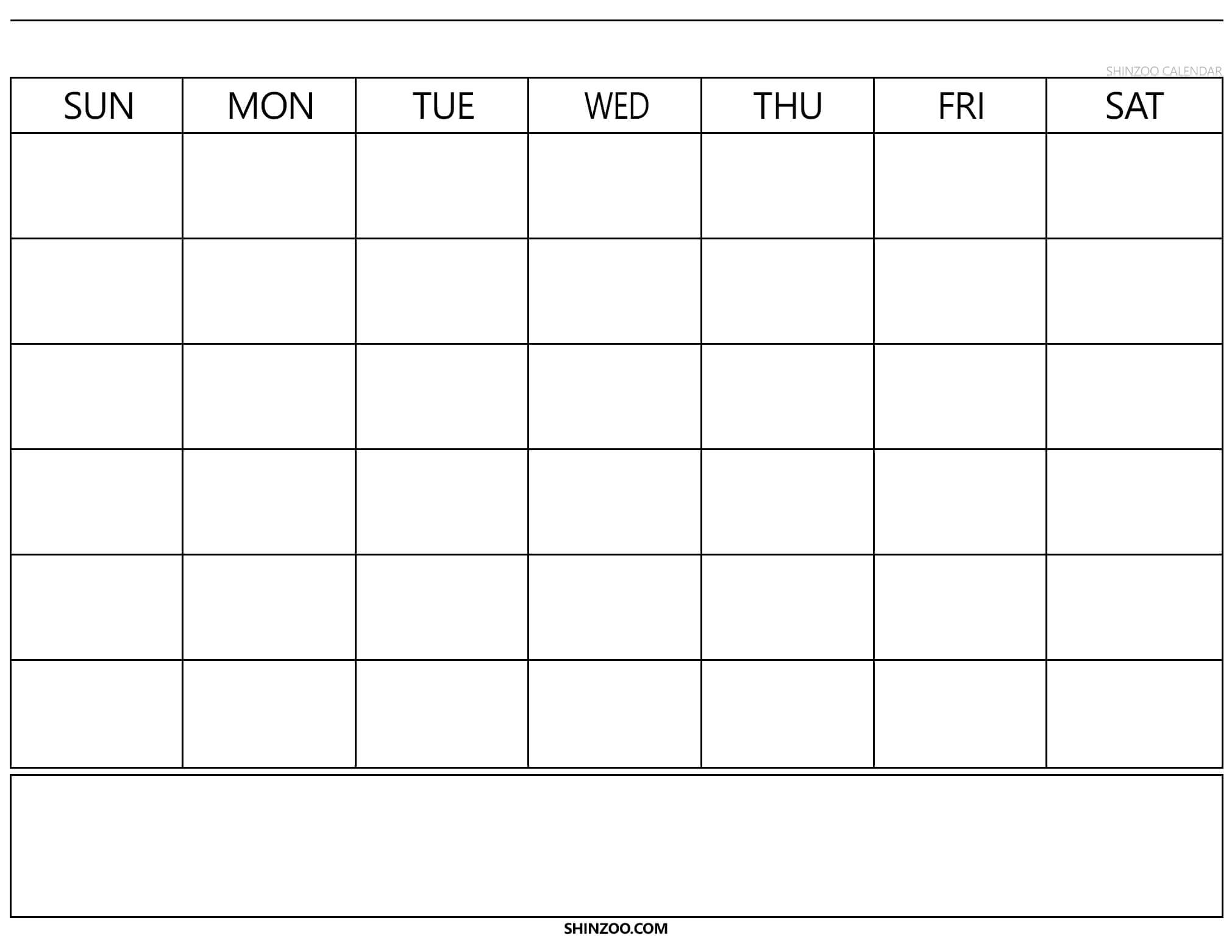 Blank Calendar Template 2019 2020 Printable Throughout Blank Calander Template