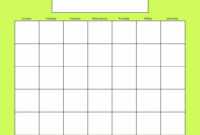 Blank Calendars Activity Calendars | Blank Calendar Pages inside Blank Activity Calendar Template