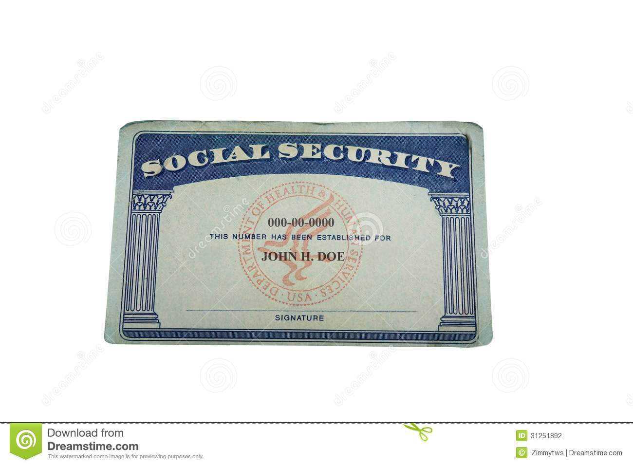 Blank Card Stock Photo. Image Of Social, Socialsecurity Intended For Blank Social Security Card Template Download