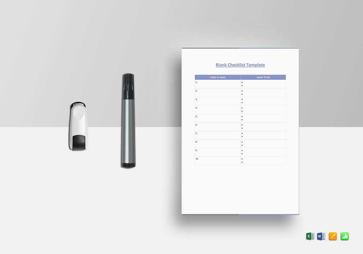 Blank Checklist Template For Blank Checklist Template Word