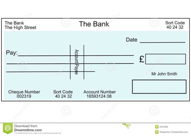 Blank Cheque Template Uk