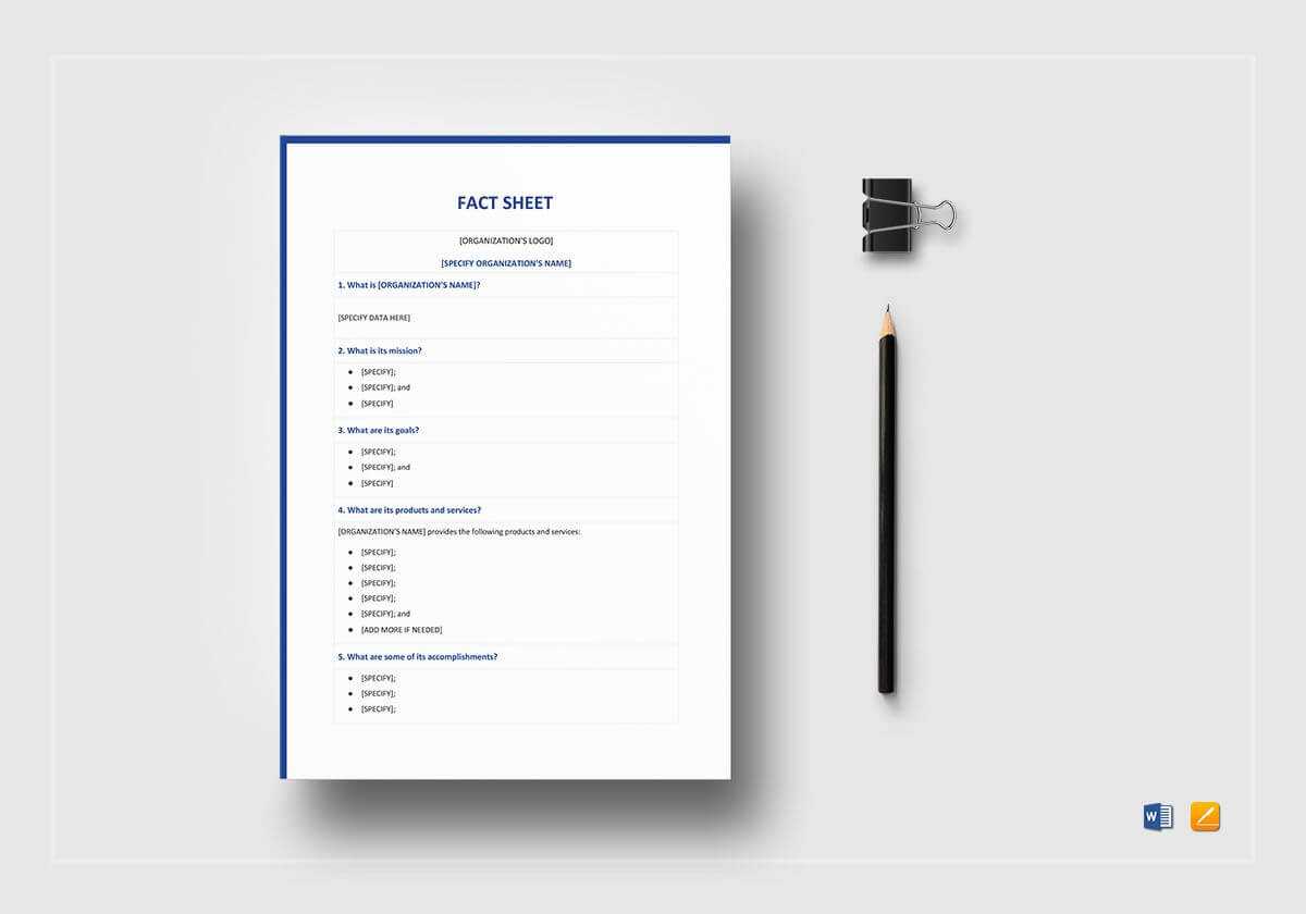 Blank Fact Sheet Template Regarding Fact Sheet Template Word