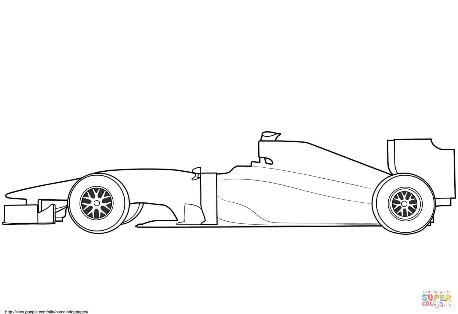 Blank Formula 1 Race Car Coloring Page | Free Printable Intended For Blank Race Car Templates