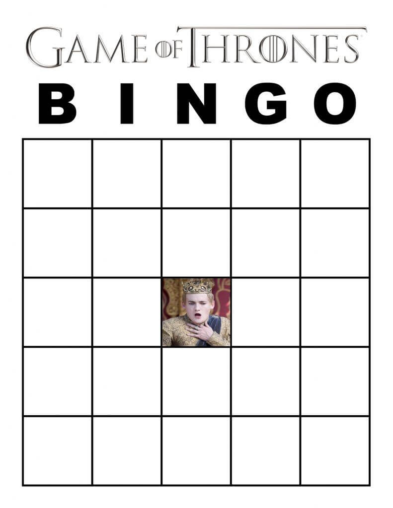 Blank Game Of Thrones Bingo Card With Joffrey | Game Of Inside Bingo Card Template Word