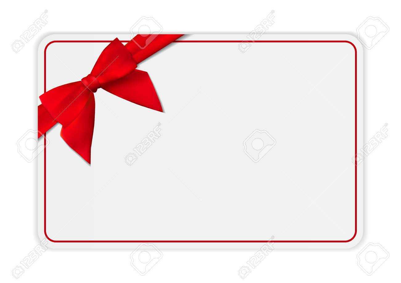 Blank Gift Card Template With Bow And Ribbon. Vector Illustration.. With Present Card Template