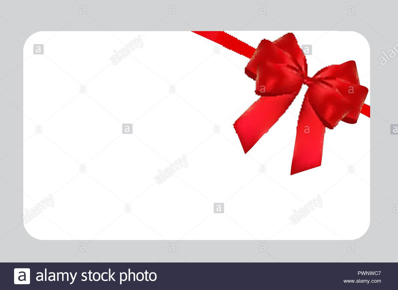 Blank Gift Card Template With Red Bow And Ribbon. Vector In Present Card Template
