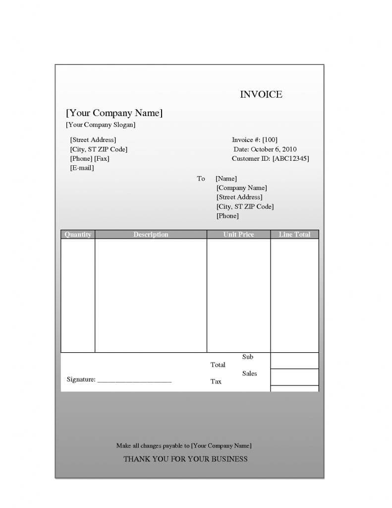 Blank Invoice Template In Word And Pdf Formats Free Mac Within Free Invoice Template Word Mac