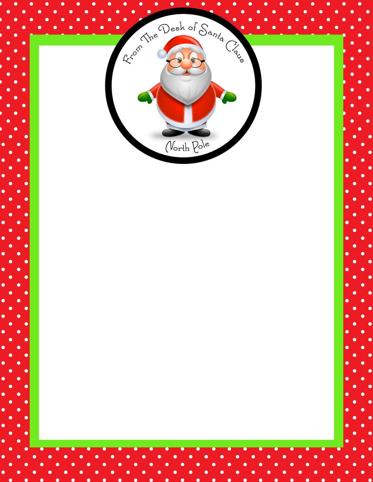 Blank Letter From Santa Template