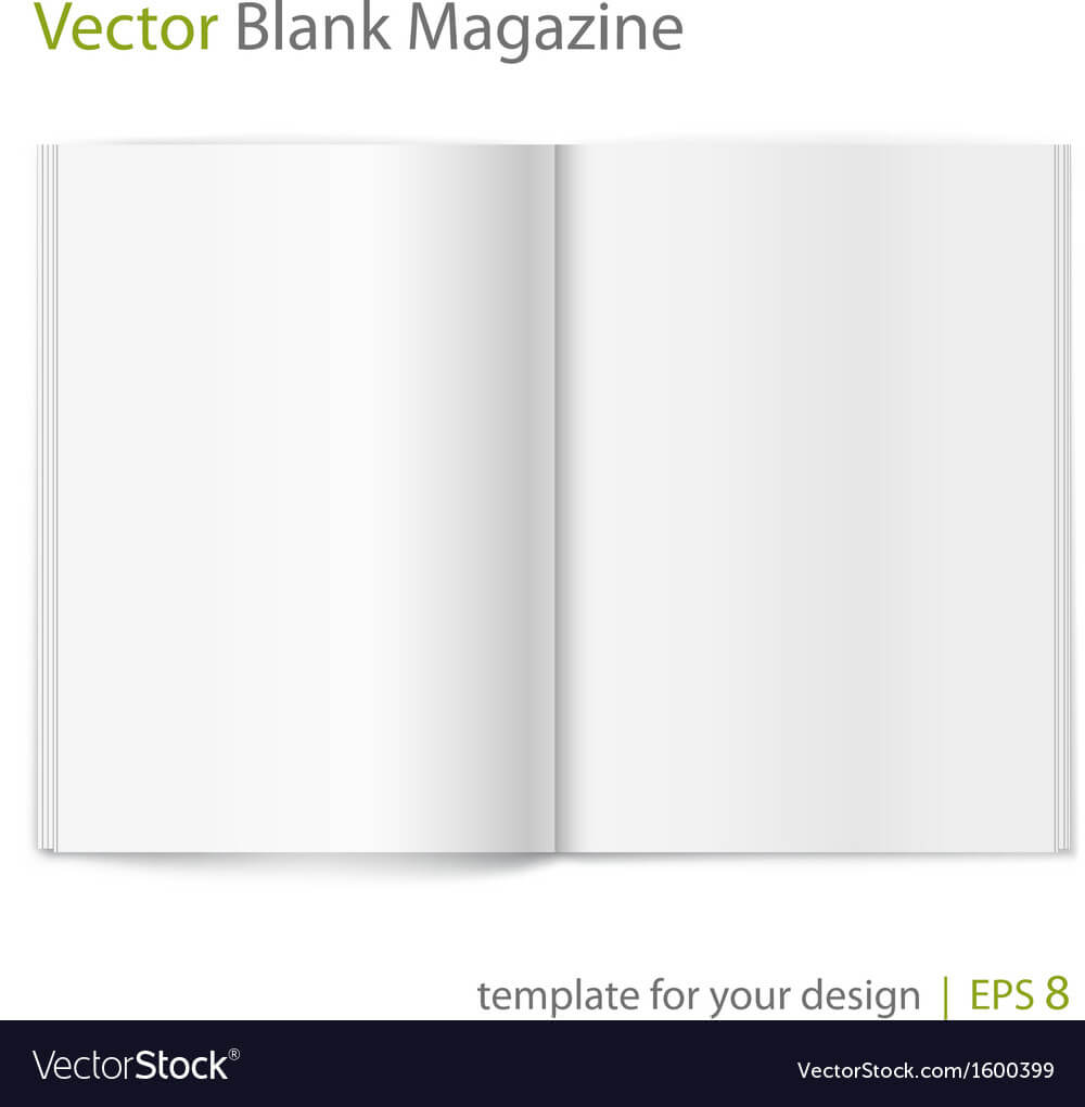 Blank Magazine On White Background Template Intended For Blank Magazine Spread Template